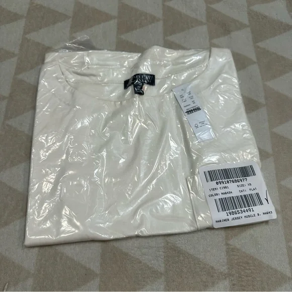 J crew ivory New mariner jersey boatneck muscle T-shirt - Picture 4 of 4